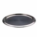 Service Ideas Tray with Built in Non-Slip Rubber Insert, 14 Round, Stainless Steel Brushed TR1614SR